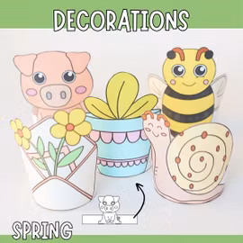 Standing Spring Decorations - Printable Craft for Kids