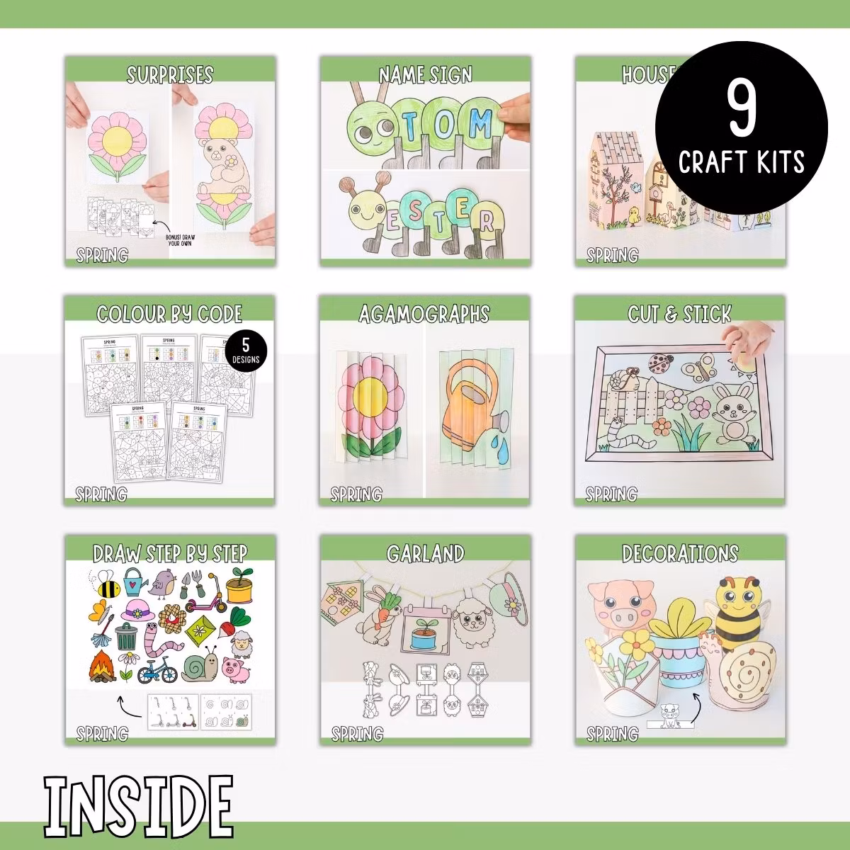 Spring Minecraft Printables The Ultimate Spring Craft Bundle - Printables for Kids - Verfdesign.uk