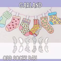 Odd Socks Day Garland - Printable Craft for Kids