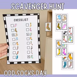 Odd Socks Day Scavenger Hunt - Printable Game for Kids