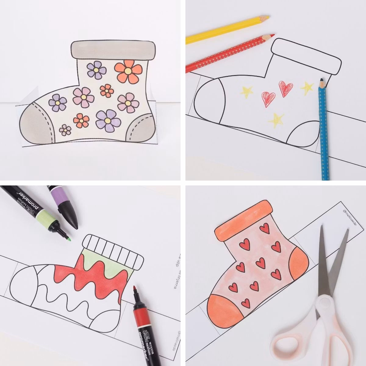 Standing Decorations Craft for Kids - Odd Socks Day