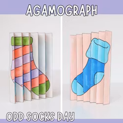 Odd Socks Day Agamograph - Printable Craft for Kids