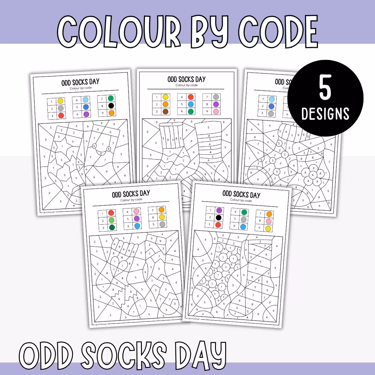 Colour by Code - Odd Socks Day