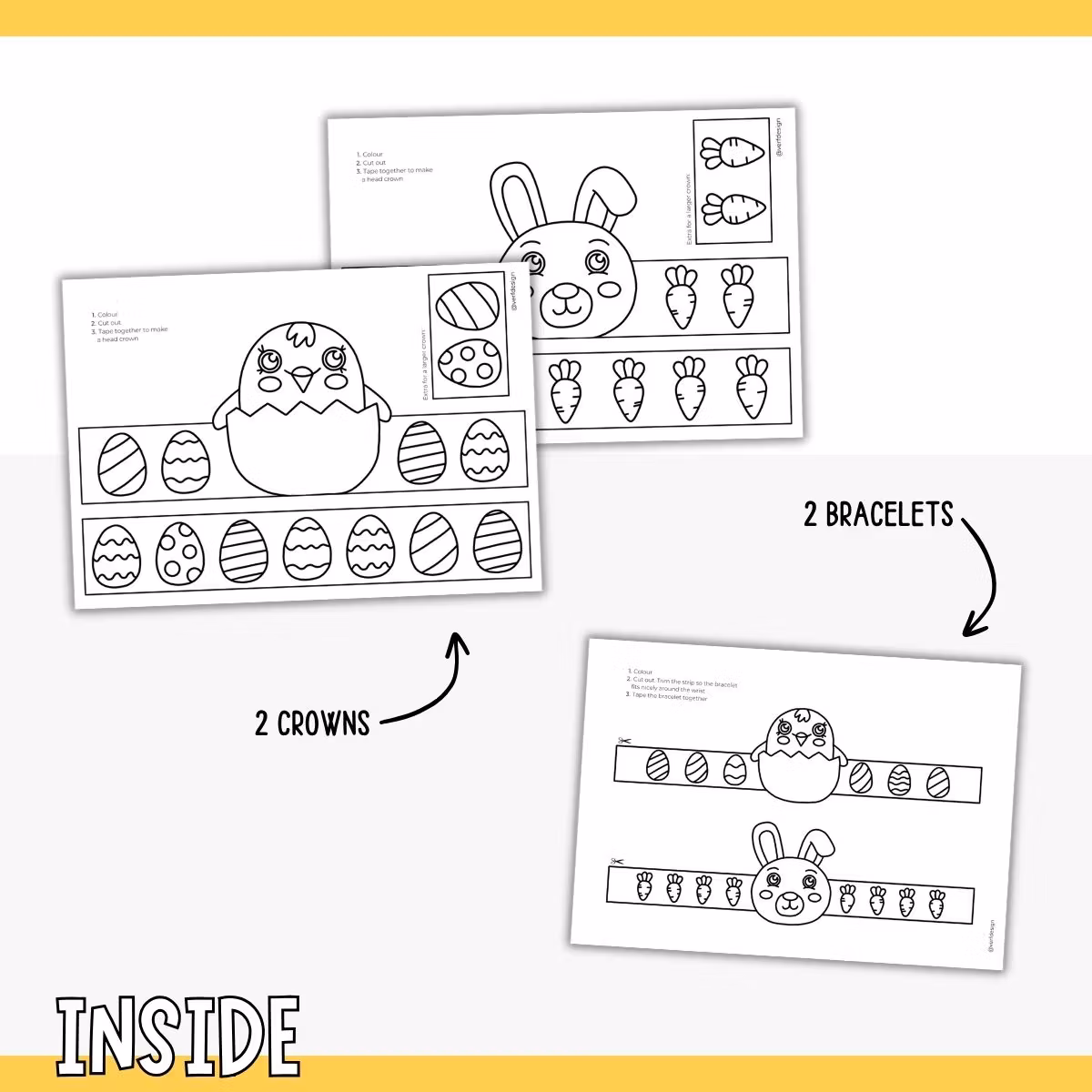 Easter Bracelets & Crowns - Printable Craft for Kids