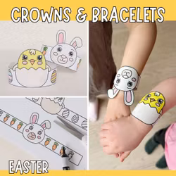 Easter Bracelets & Crowns - Printable Craft for Kids