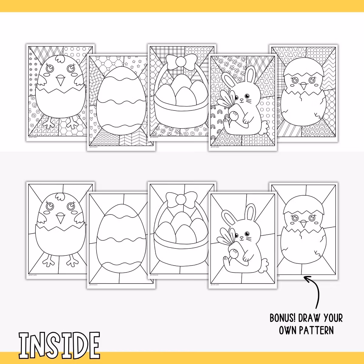 Easter Colouring Pages - Pop Art