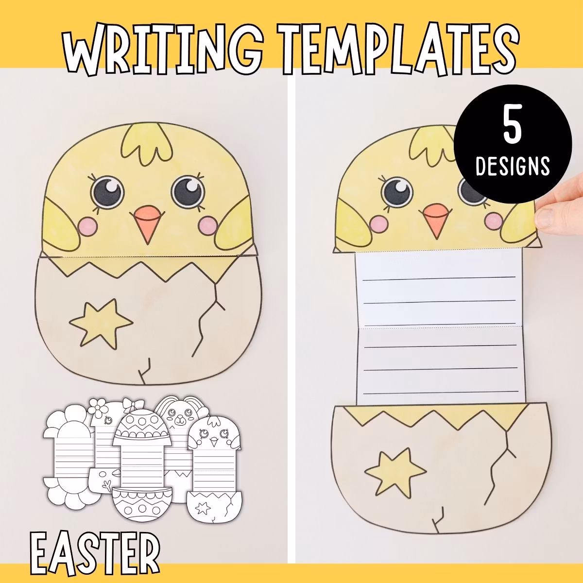 Easter Writing Templates - Foldable Craft for Kids