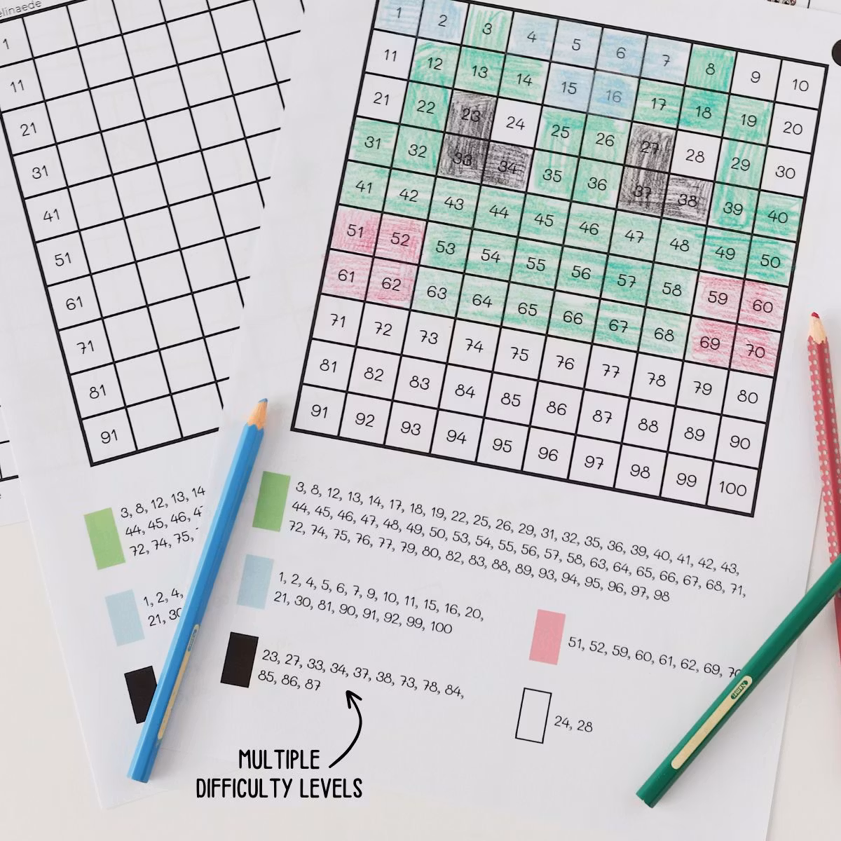 Hundreds Charts - Worksheets, Games & Pixel Pictures (Animals)