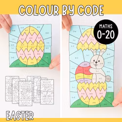 Colour by Code Maths to 20 (Addition & Subtraction) - Easter