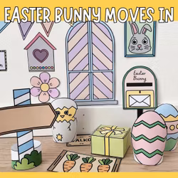 The Easter Bunny Moves In - Printable Easter Decoration Set