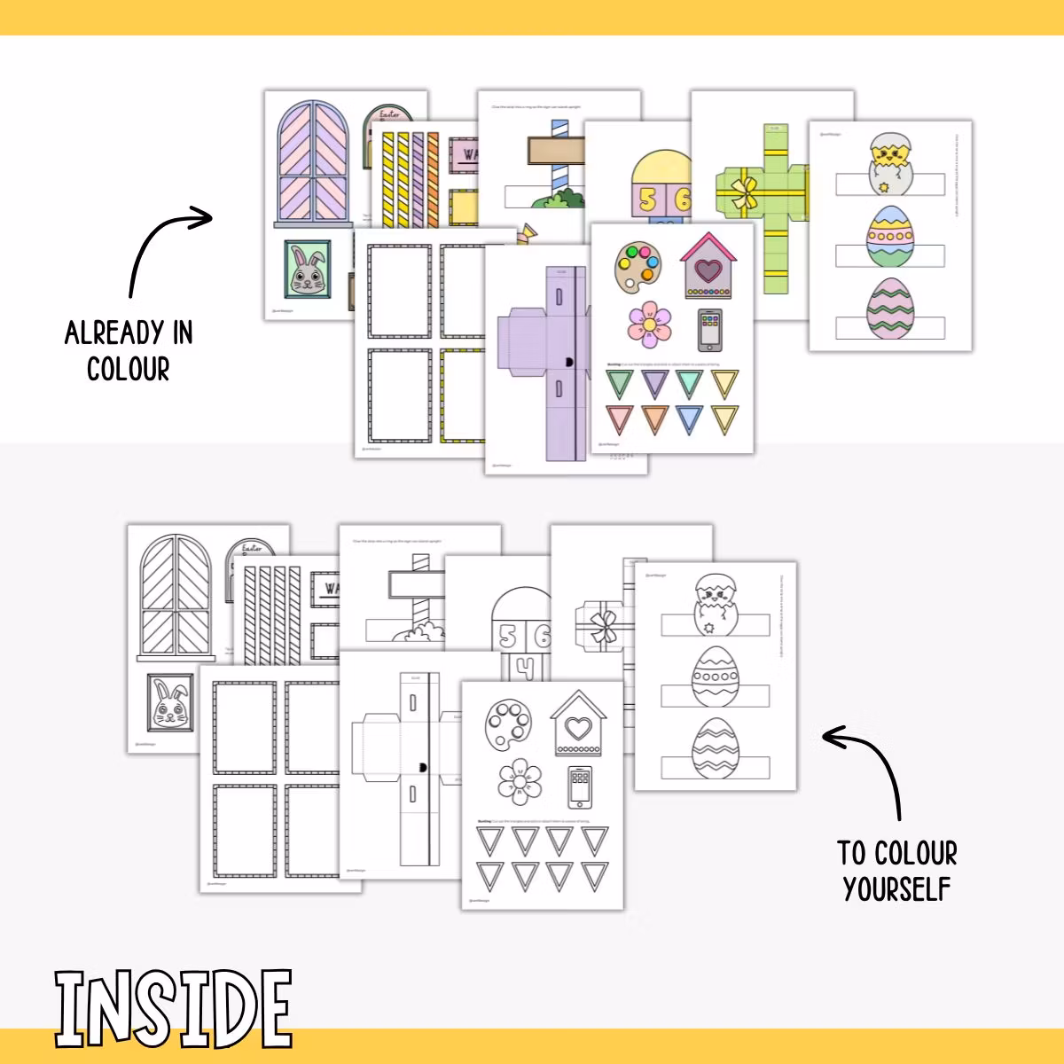 The Easter Bunny Moves In - Printable Easter Decoration Set