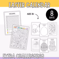 Easter Calendar - Extra Challenging (8 Printable Craft Pages)
