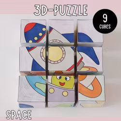3D Space Cube Puzzle (9 Cubes)