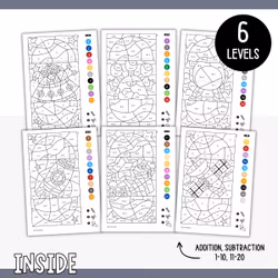 Colour by Code Maths to 20 (Addition & Subtraction) - Space