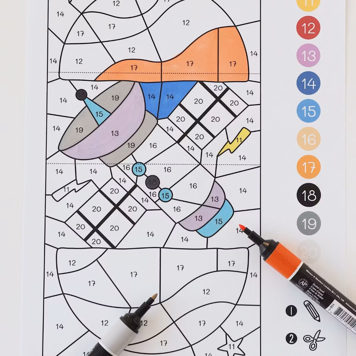Colour by Code Maths to 20 (Addition & Subtraction) - Space