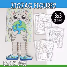 Zigzag Figures - Earth Day Craft for Kids