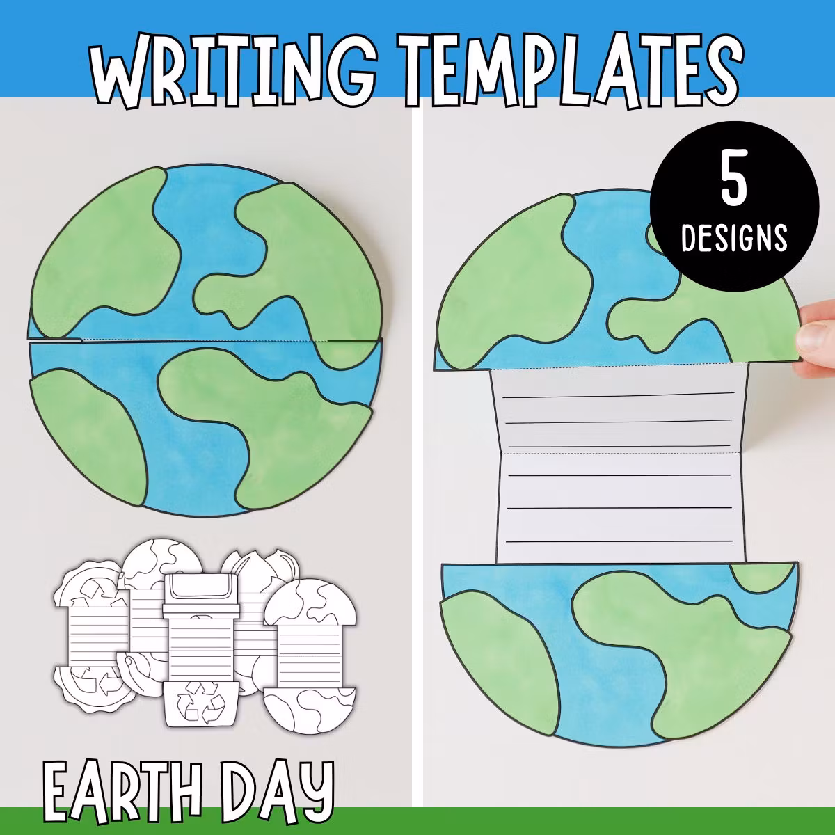 Earth Day Writing Templates - Foldable Craft for Kids