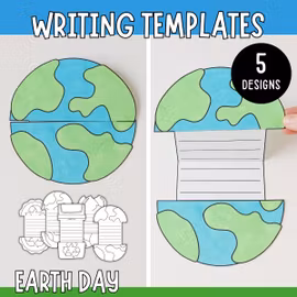 Earth Day Writing Templates - Foldable Craft for Kids