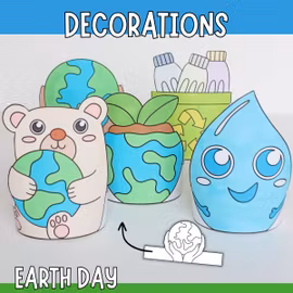 Earth Day Standing Decorations - Printable Craft for Kids