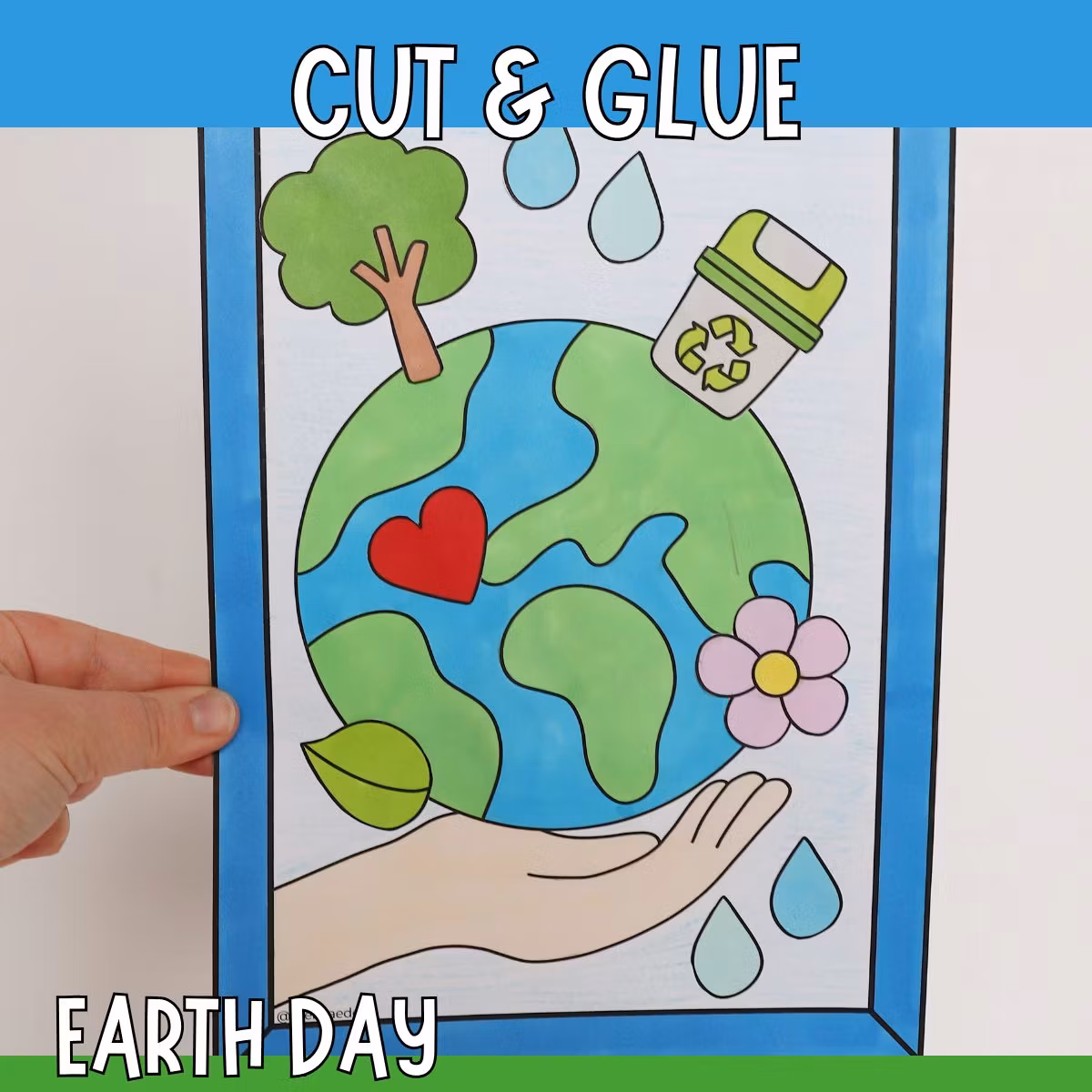 Cut and Stick - Earth Day Craft for Kids