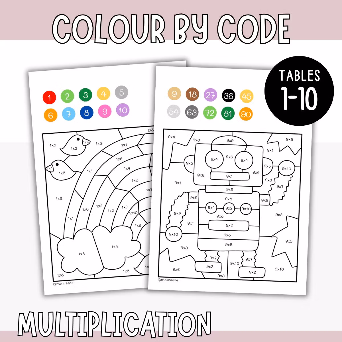 Colour by Code - Multiplication (Tables 1-10)
