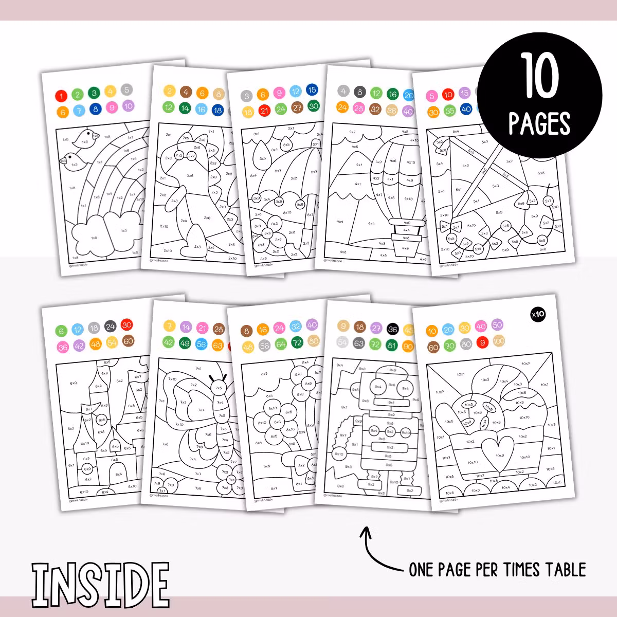Colour by Code - Multiplication (Tables 1-10)