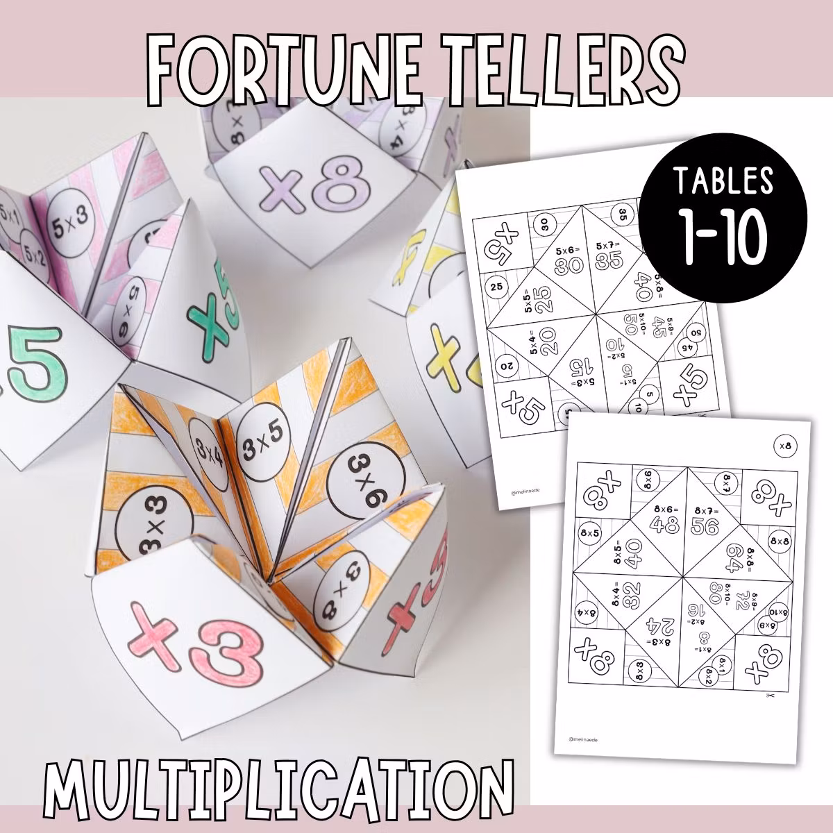 Practise Times Tables - Multiplication Fortune Tellers