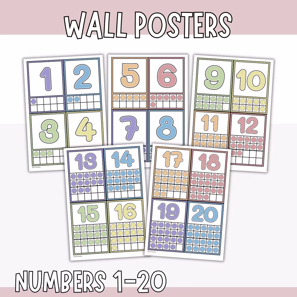 Small Wall Posters - Numbers 1-20