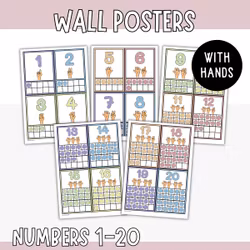Small Wall Posters - Numbers 1-20 with Hands