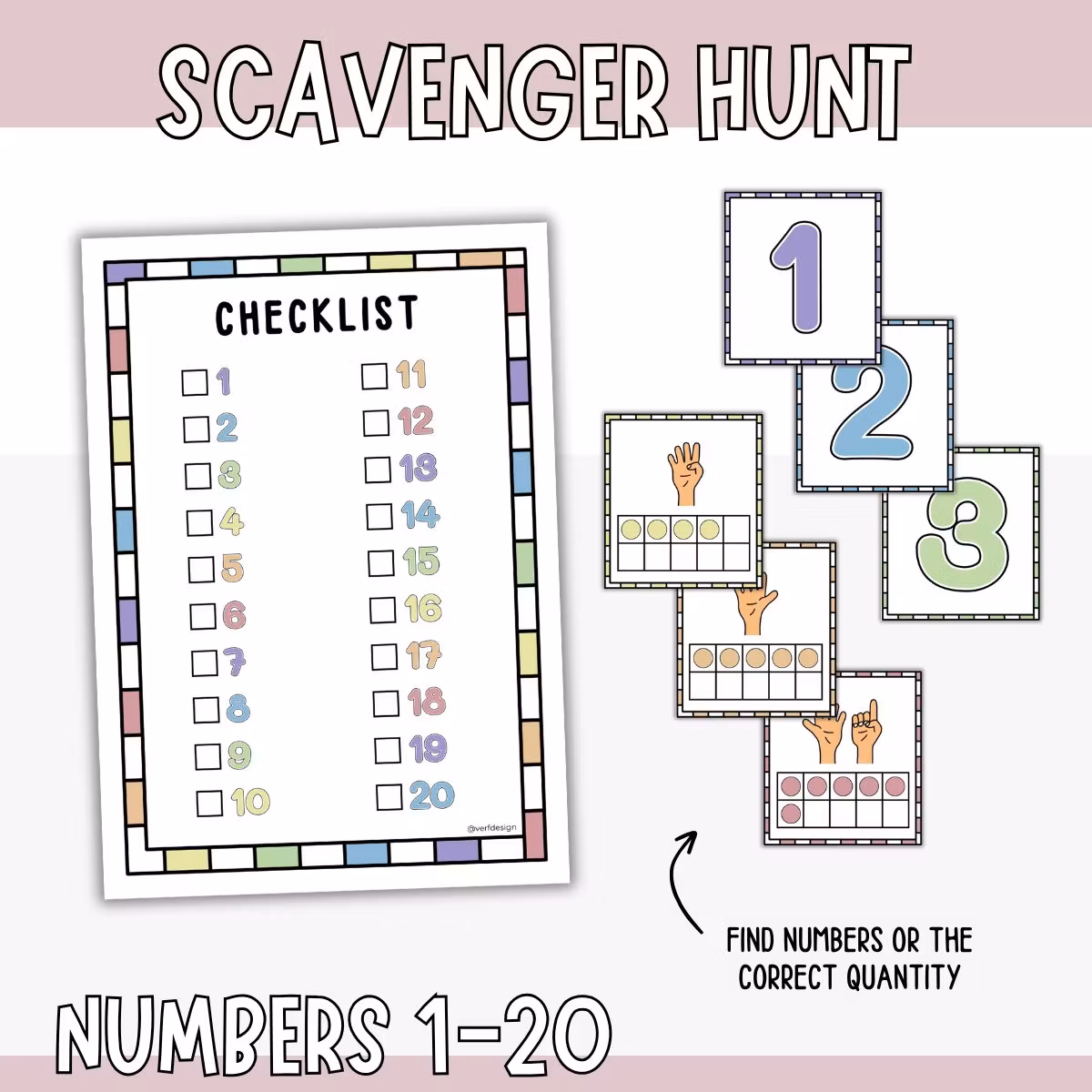 Scavenger Hunt - Numbers 1-20 (Find and Practise)
