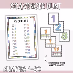 Scavenger Hunt - Numbers 1-20 (Find and Practise)