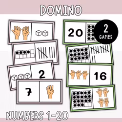 Domino Numbers 1-20 - Match Quantities (2 Games)