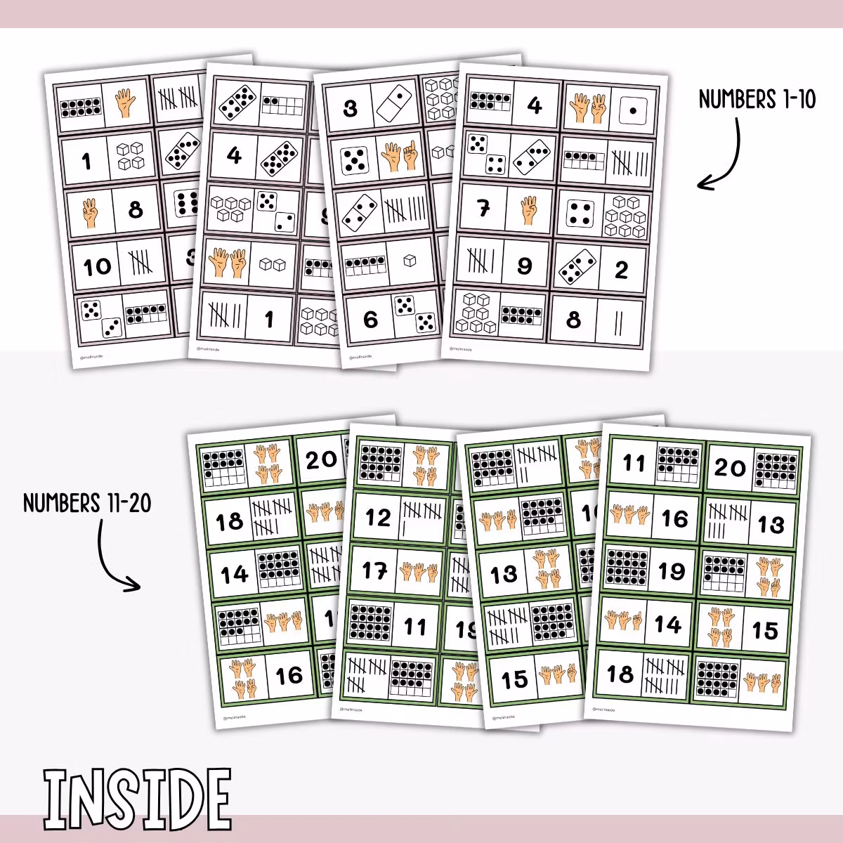 Domino Numbers 1-20 - Match Quantities (2 Games)