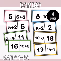Maths Domino - Addition and Subtraction 1-20 (4 Games)