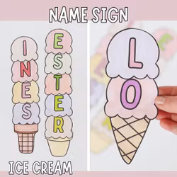 Printable Ice Cream Name Sign Craft for Kids