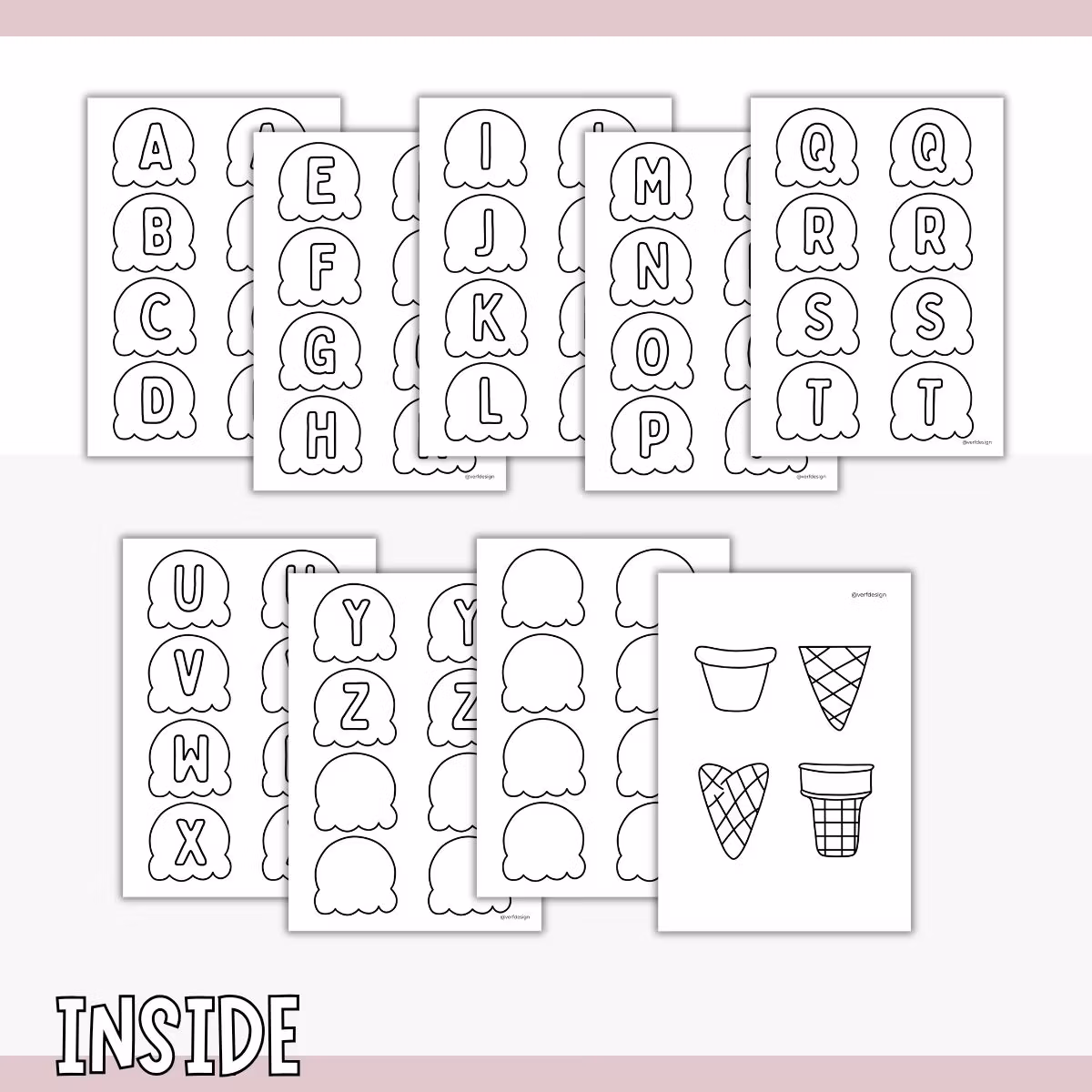 Printable Ice Cream Name Sign Craft for Kids