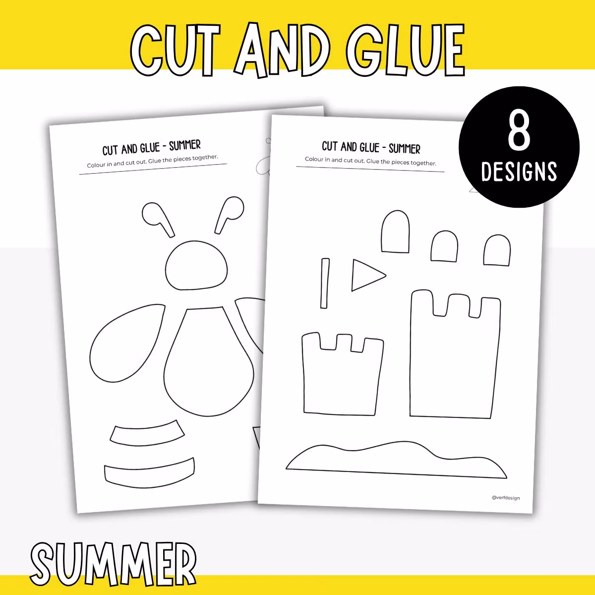 Summer Cut and Stick Craft for Kids
