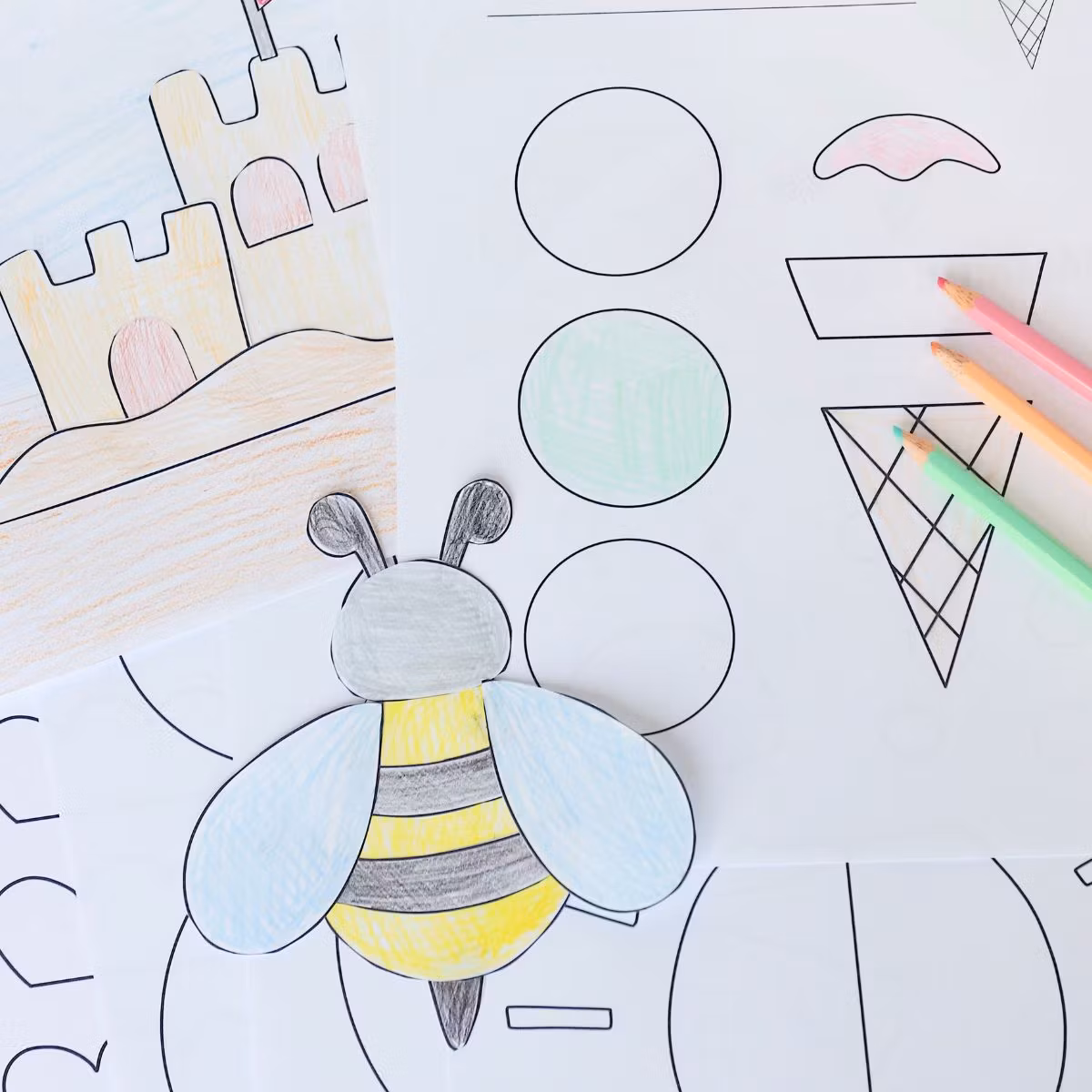 Summer Cut and Stick Craft for Kids