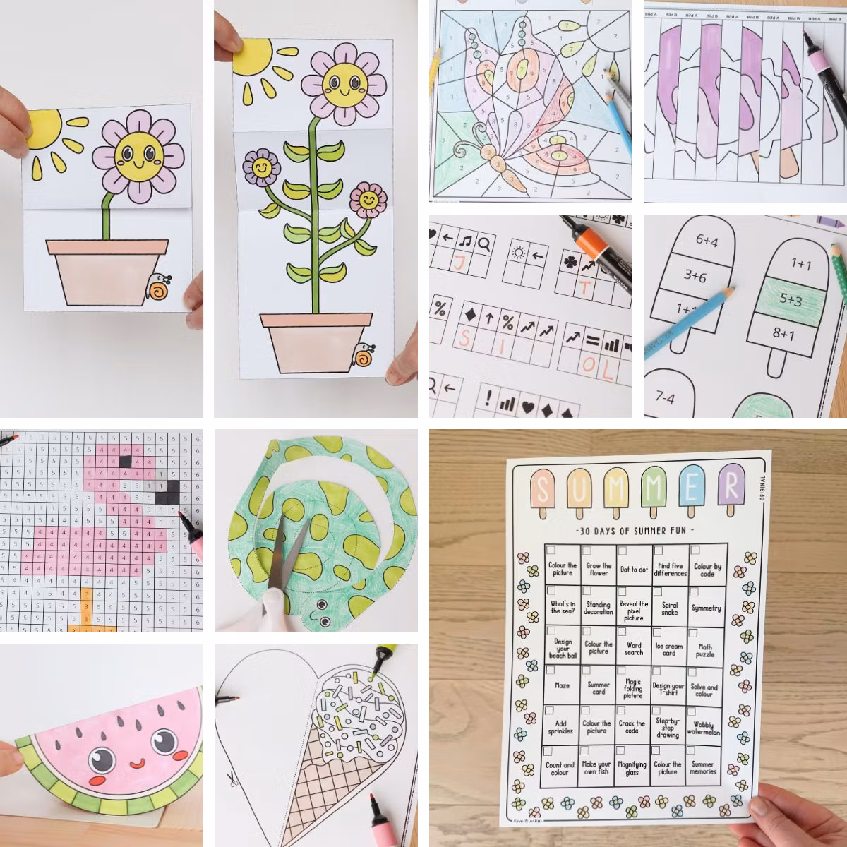 Summer Holiday Activity Calendar for Kids - 30 Days (Original)