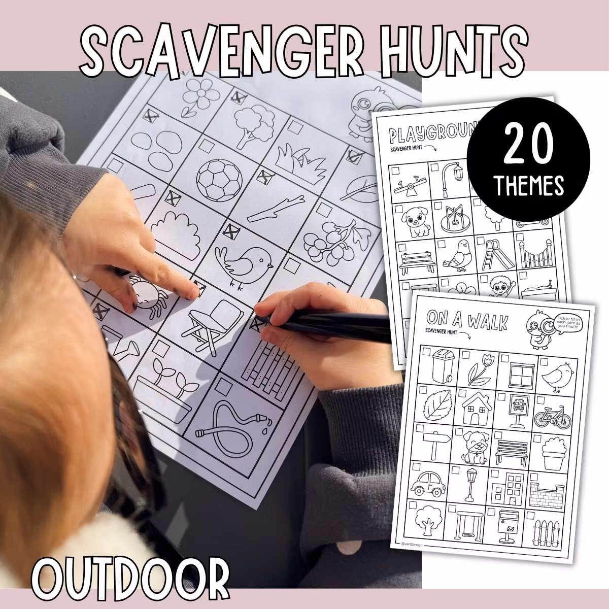Outdoor Scavenger Hunts for Kids - 20 Printable Activity Pages