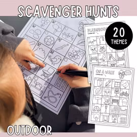 Outdoor Scavenger Hunts for Kids - 20 Printable Activity Pages