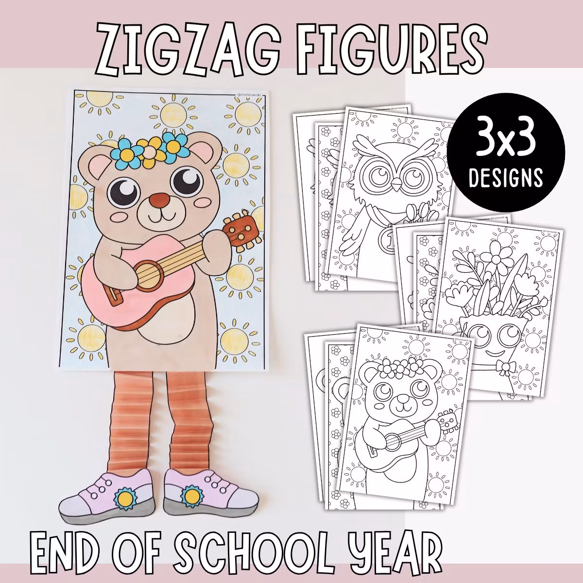 Zigzag Figures - End of School Year Craft
