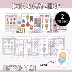Ice Cream Shop Play Kit - Pretend Play Printables