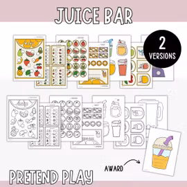 Juice Bar Play Kit - Pretend Play Printables