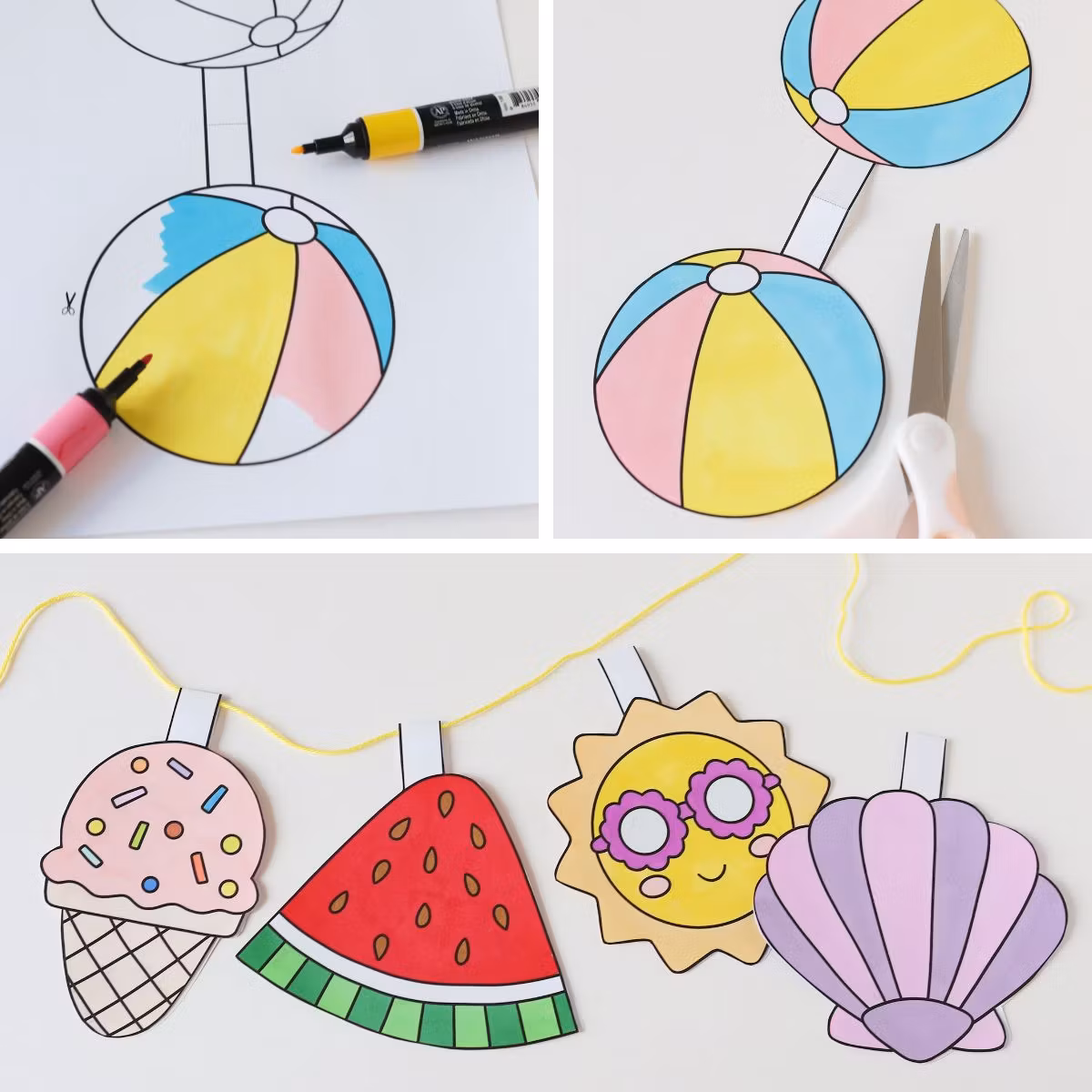 Printable Summer Garland - Craft for Kids