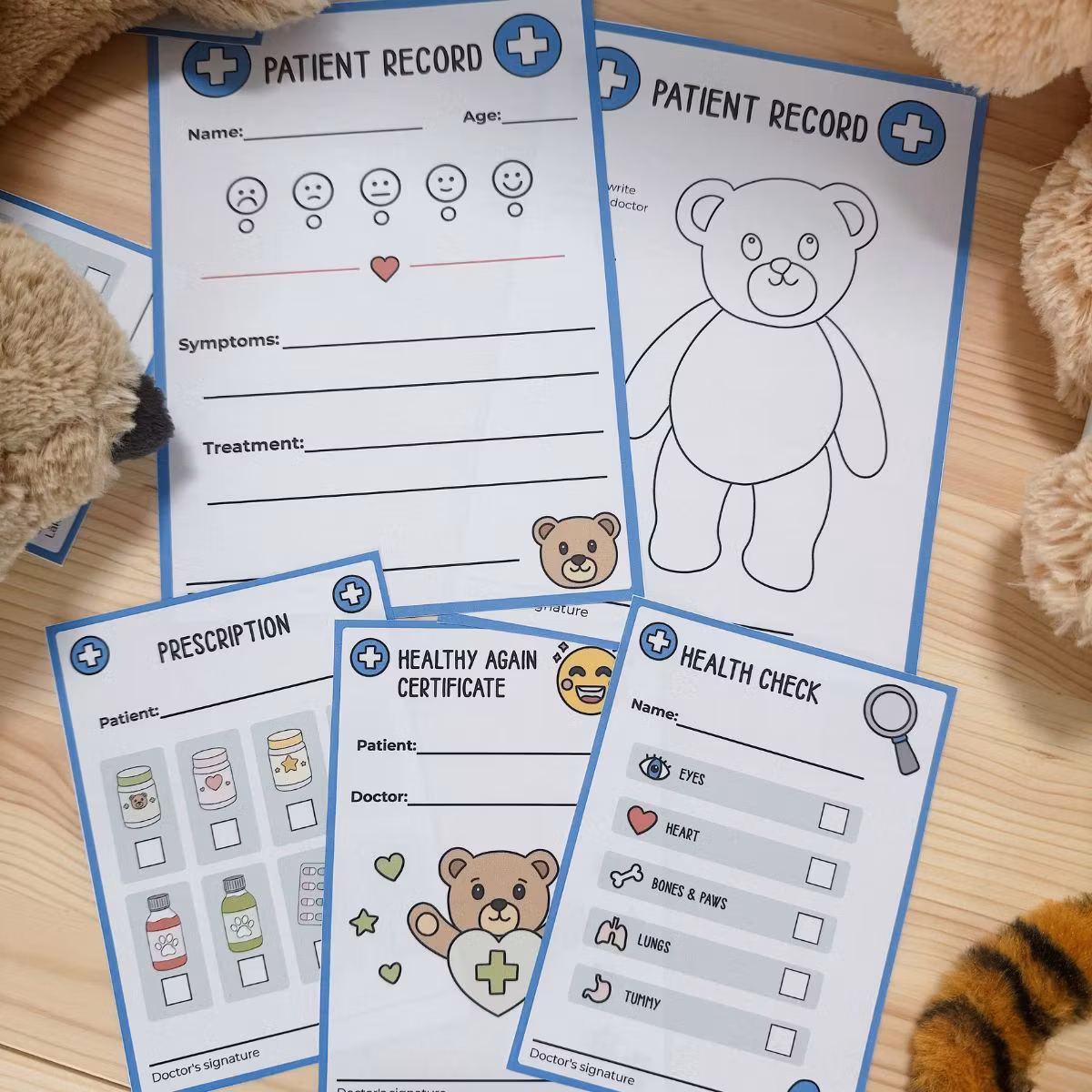 Play with Soft Toys - Hospital Pretend Play Printable