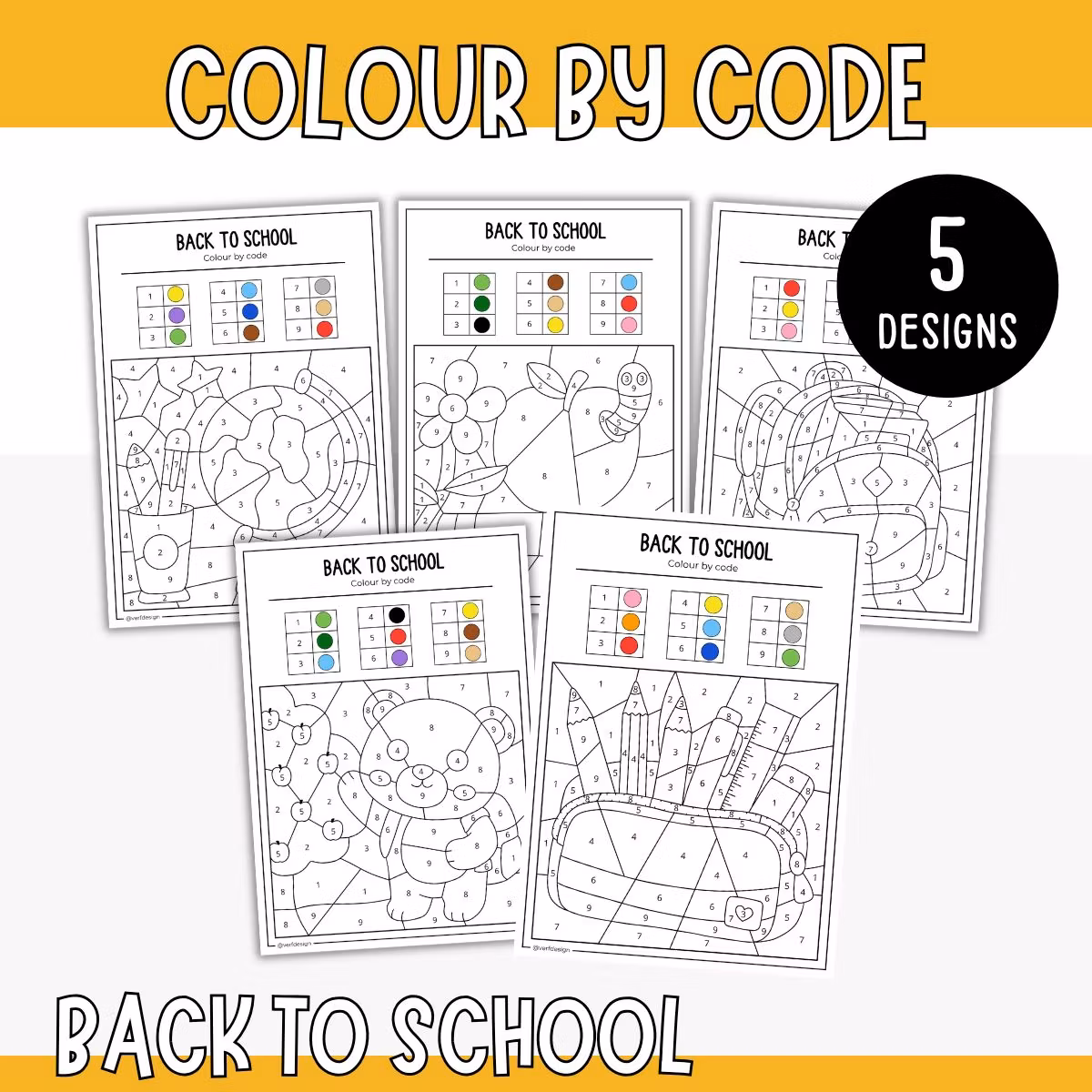 Colour by Code - Back to School