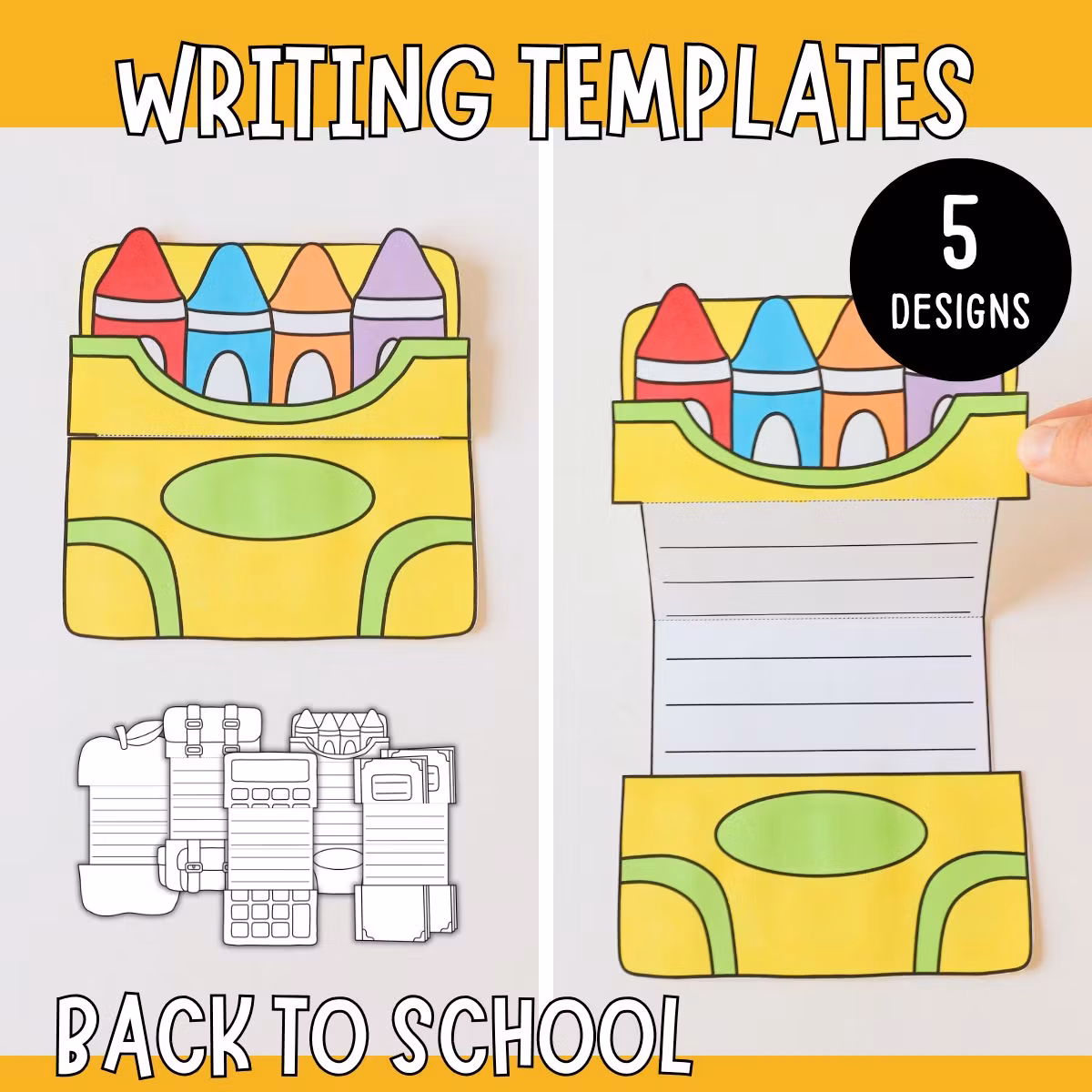 Back to School Writing Templates - Foldable Craft for Kids