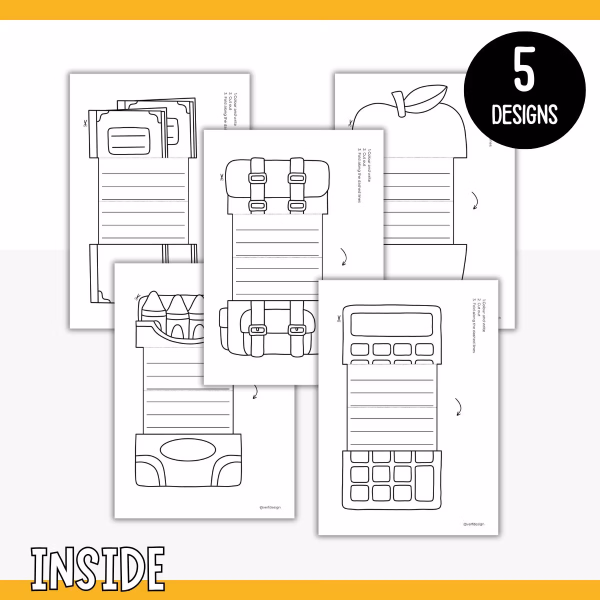 Back to School Writing Templates - Foldable Craft for Kids