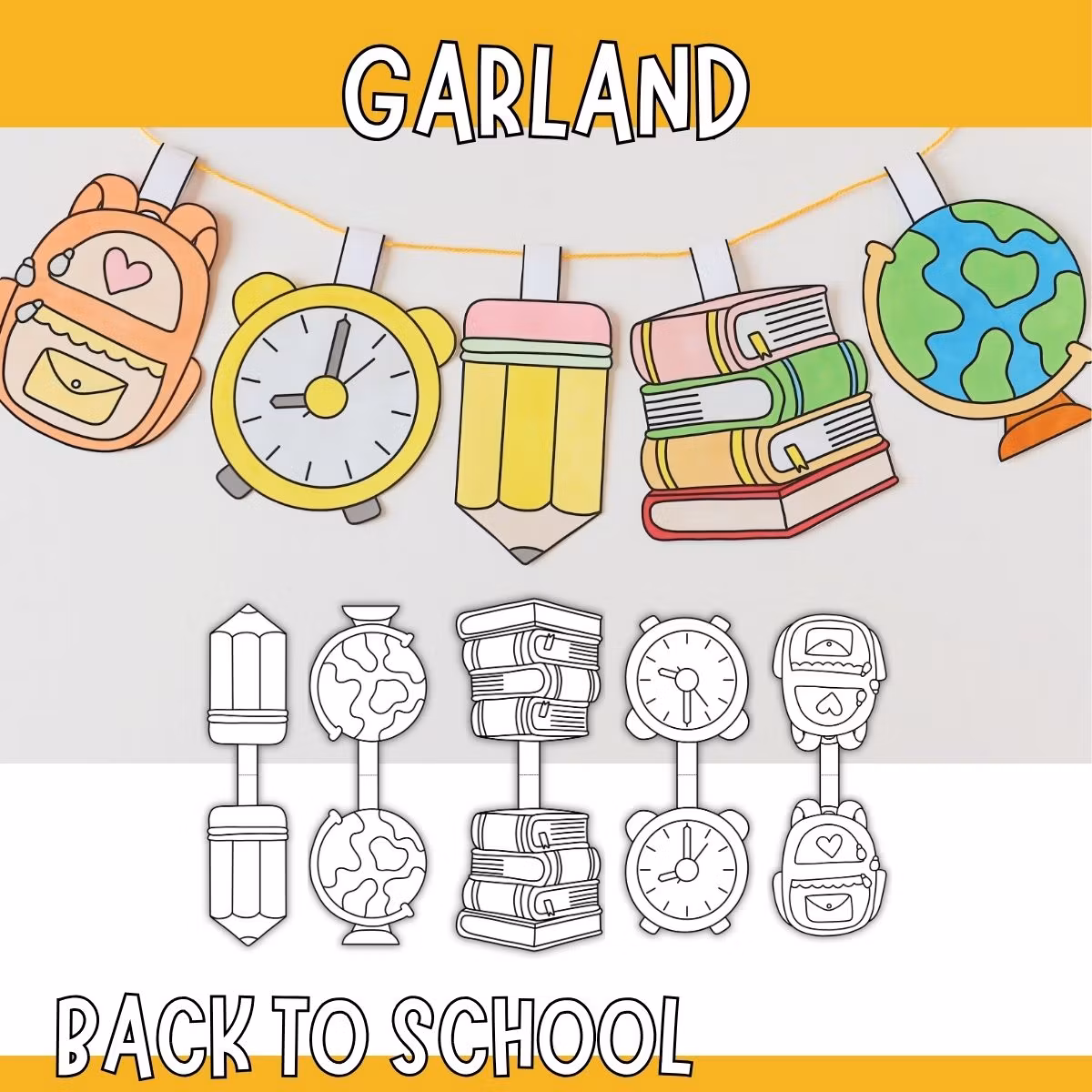 Back to School Garland - Craft for Kids